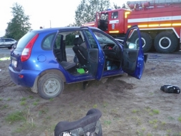 При столкновении «Калины» с «девяткой» в Емве пострадали четыре человека