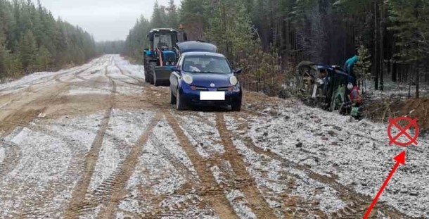 Четыре человека травмировались на дорогах Коми из-за съезда авто в кювет