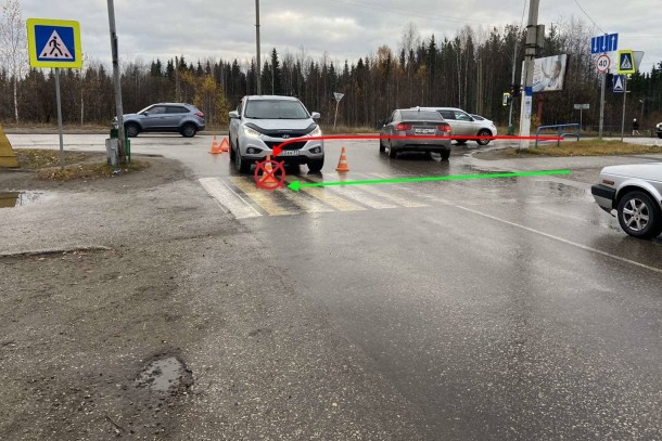 В Сосногорске пожилая женщина попала под колеса иномарки