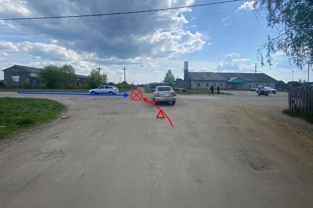 В Прилузье байкер пострадал из-за неуступчивости водителя «Приоры»