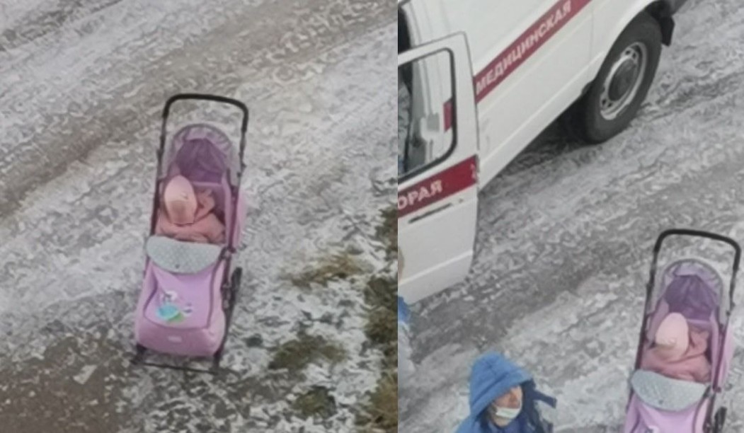 В Воркуте скорая забрала брошенного на улице ребенка в коляске