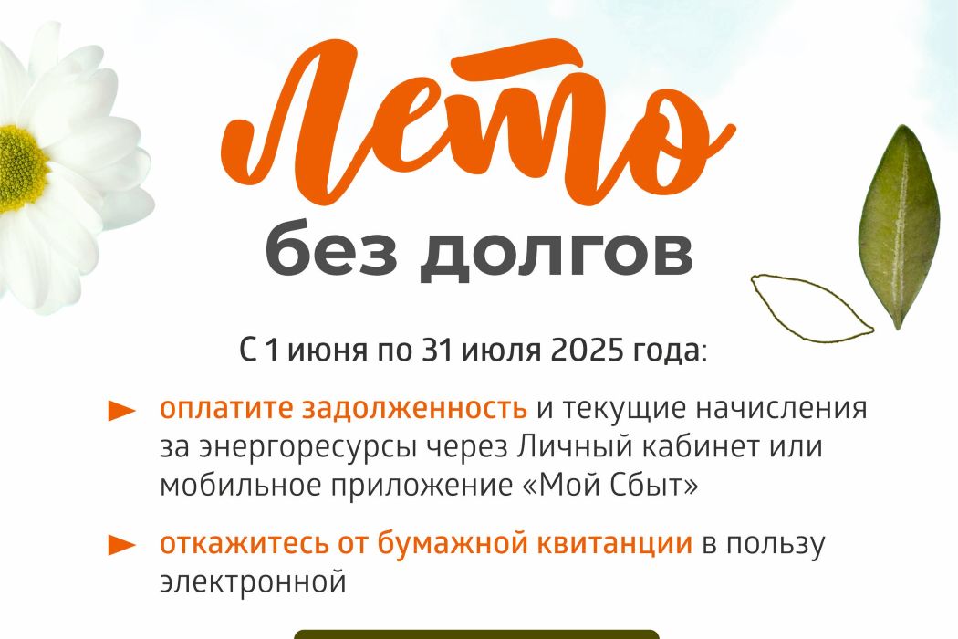 «Коми энергосбытовая компания» запустила акцию «Лето без долгов»