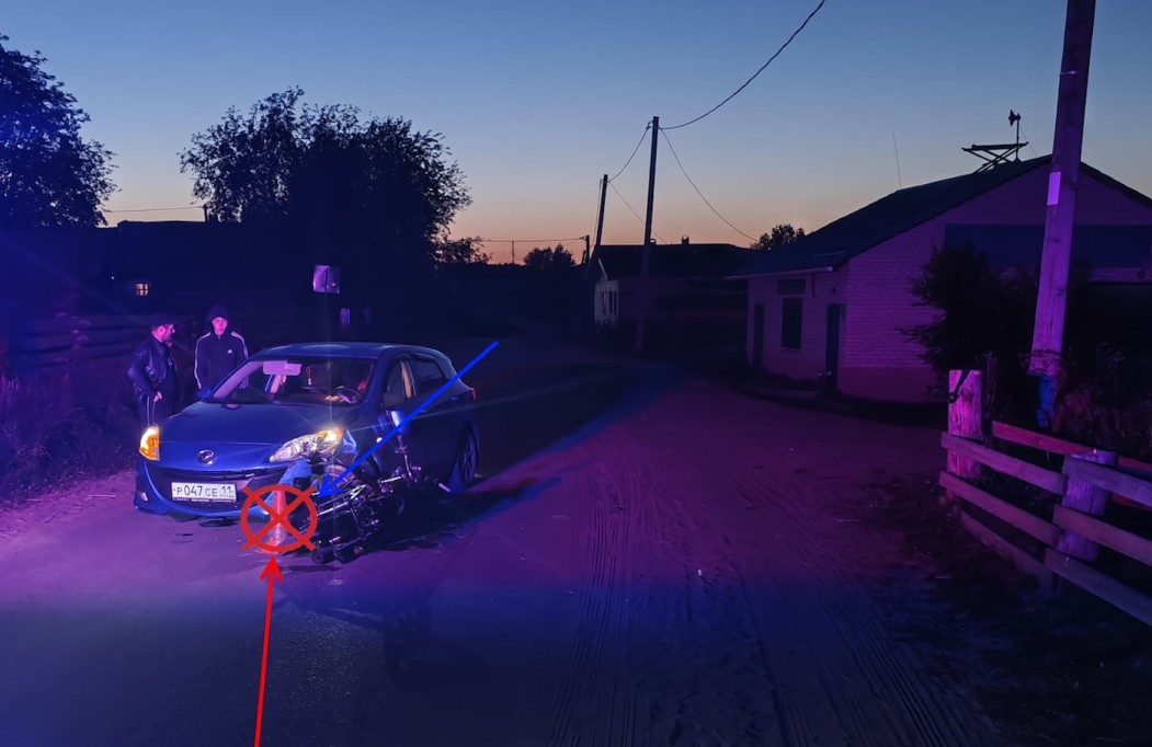 В двух селах Коми подростки на мототехнике попали в ДТП