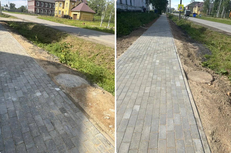 В Микуне обустроили тротуар