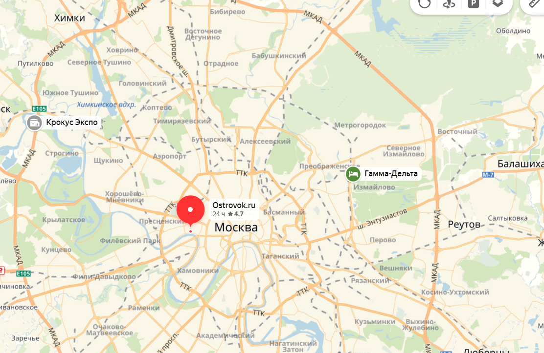 Город москва и село тушино на карте