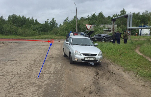 В Сыктывкаре столкнулись Opel и SsangYong