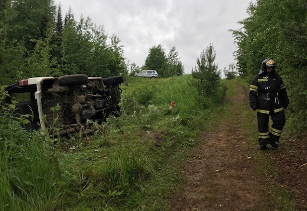 За сутки в Коми опрокинулись три легковушки